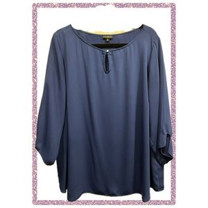 Talbots 🫐 Blue 3/4 Sleeves Plus Size Blouse 2X